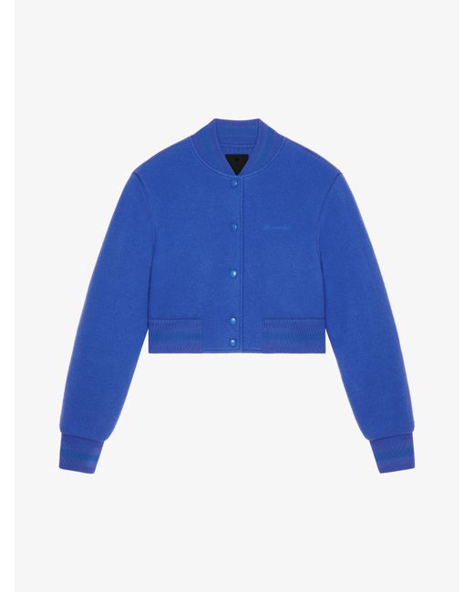Bomber corto in lana di Givenchy in Blue