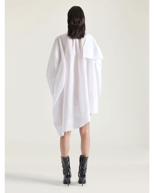 givenchy white shirt dress Draped cotton poplin shirt dress in white - Givenchy