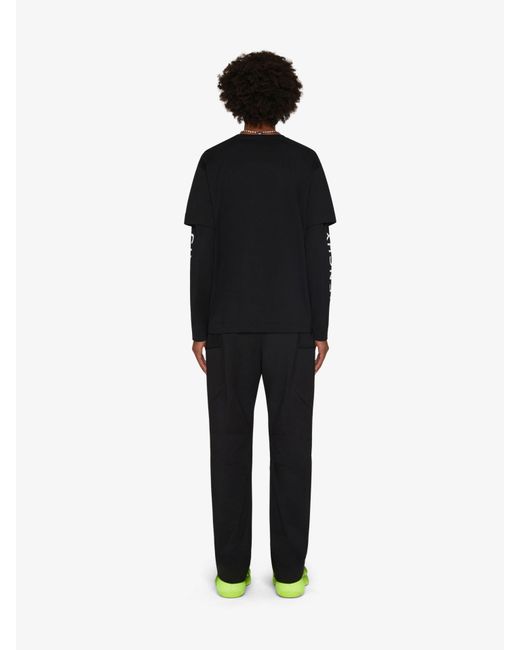 T-shirt en coton à effet superposé Givenchy pour homme en coloris Black