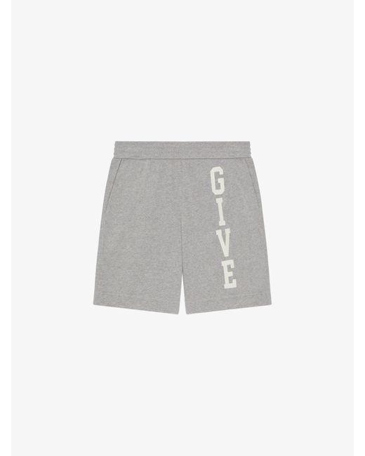 Givenchy Gray College Bermuda Shorts In Fleece for men