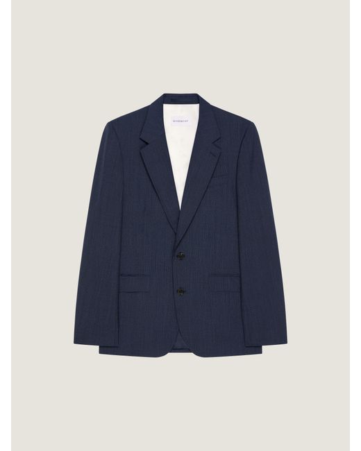 Givenchy Blue Single Breasted Fitted Jacket for men