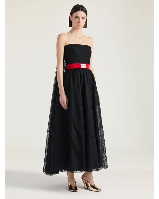 Givenchy Black Lace Bustier Evening Dress