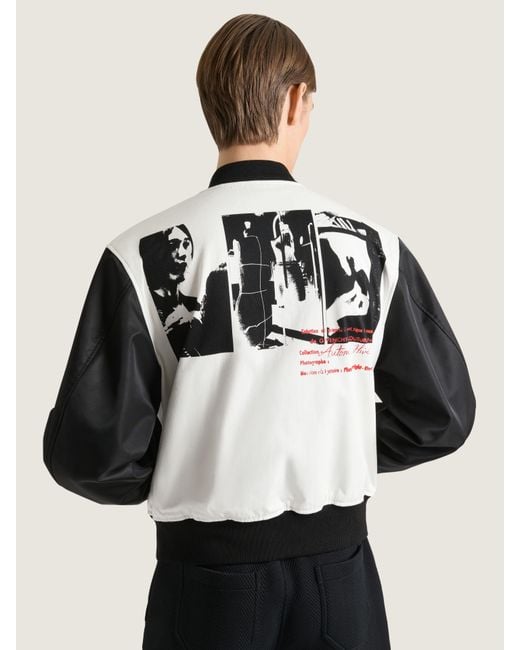 Givenchy Black Bi-Material Blouson With Photographic Negative Print for men
