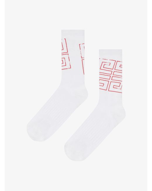 Givenchy White 4G Socks for men
