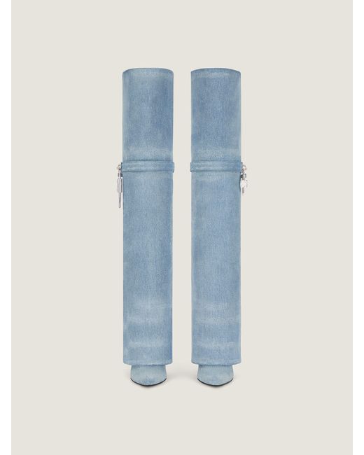 Givenchy Blue Shark Lock Stiletto Over-The-Knee Boots