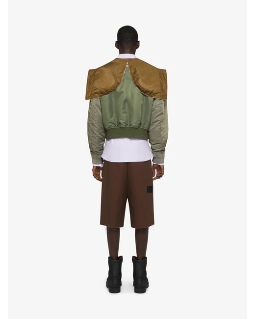 Givenchy Green Hooded Bomber Jacket for men