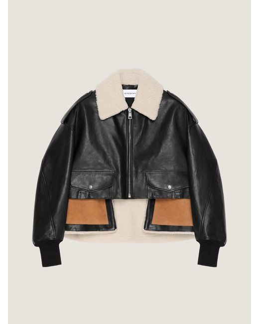 Givenchy Black Cropped Aviator Jacket