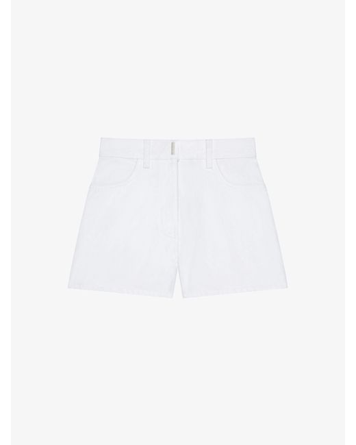 Givenchy White Slim Fit Shorts In Denim