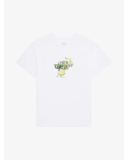 T-shirt in cotone con stampa Lemons di Givenchy in Blue da Uomo