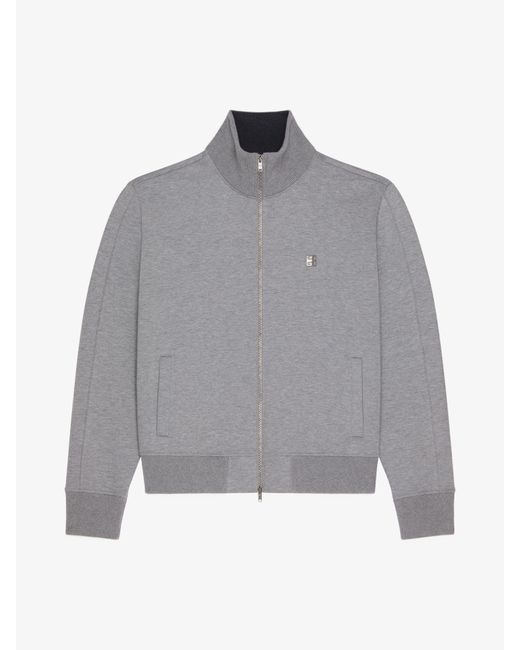 Givenchy Gray Tracksuit Jacket In Fleece With 4g Detail for men