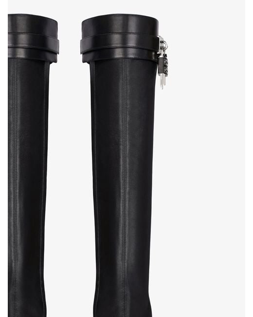 Stivali sandali Shark Lock Stiletto in pelle di Givenchy in Black
