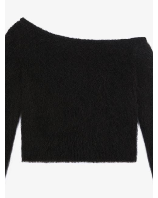 Givenchy Black Cropped Asymmetrical Sweater
