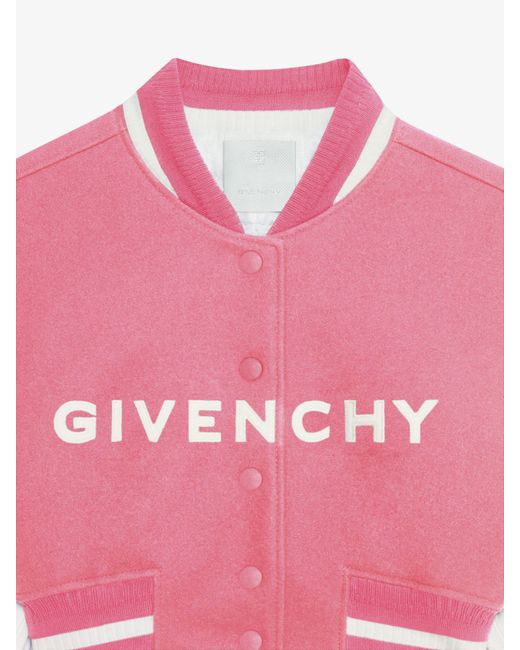 Givenchy Pink Cropped Varsity Jacket