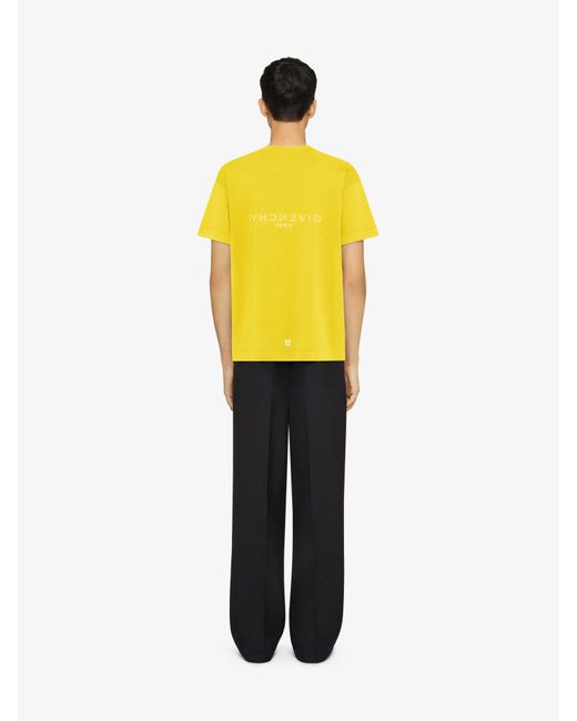 T-shirt slim Reverse in cotone di Givenchy in Yellow da Uomo