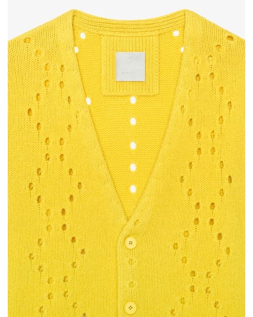 Cardigan oversize en laine Givenchy pour homme en coloris Yellow