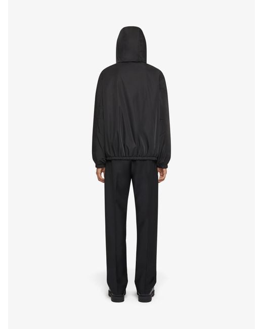 Givenchy Black 4g Reversible Hooded Jacket In Wool for men