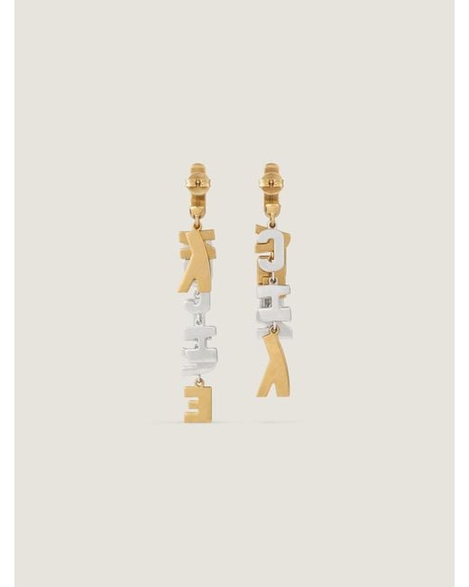Givenchy Natural Letters Asymmetric Earrings