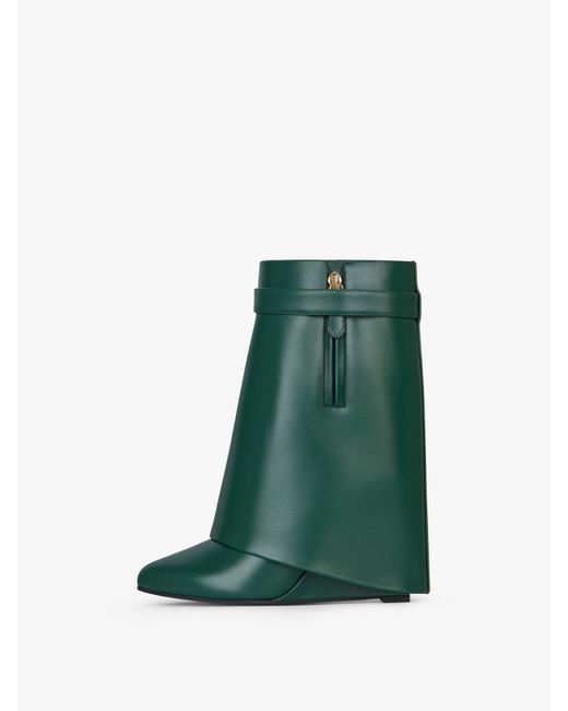 Givenchy Green Shark Lock Ankle Boots