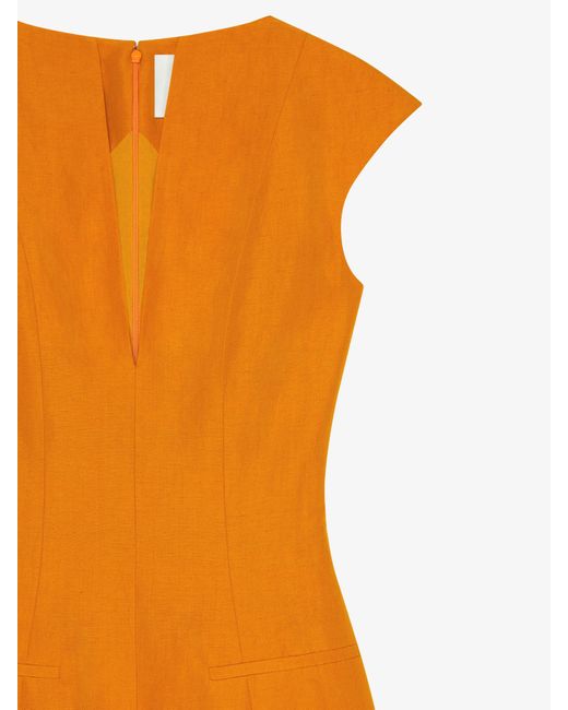 Robe en lin et soie Givenchy en coloris Orange