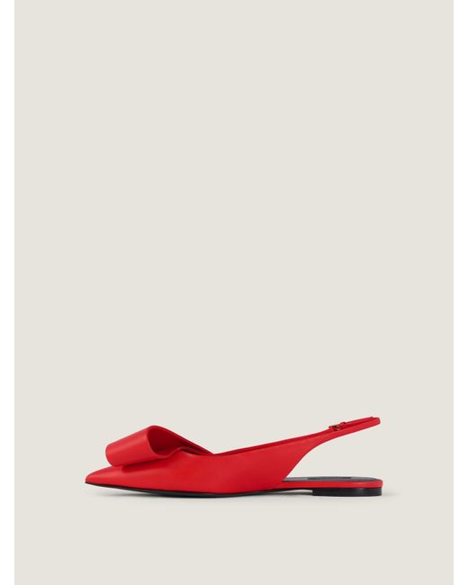 Givenchy Red Twisted Ribbon Flat Slingbacks