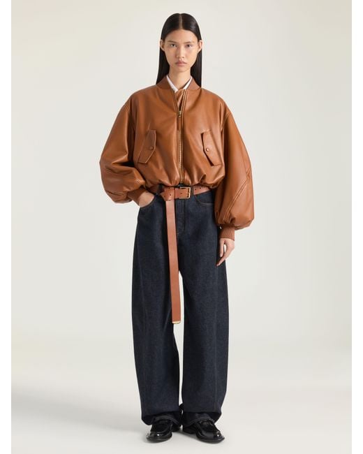 Givenchy Brown Cropped Cocoon Bomber
