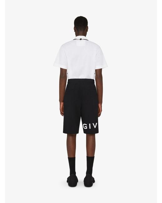 Bermuda 4G in tessuto garzato di Givenchy in Black da Uomo