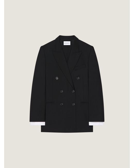 Givenchy Black Double-Breasted Slashed Jacket