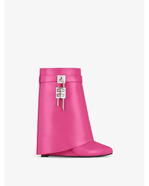 Givenchy Pink Shark Lock Ankle Boots