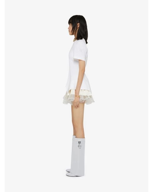 Stivali Shark Lock in pelle Box di Givenchy in White