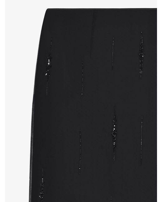 Jupe en organza avec cristaux Givenchy en coloris Black