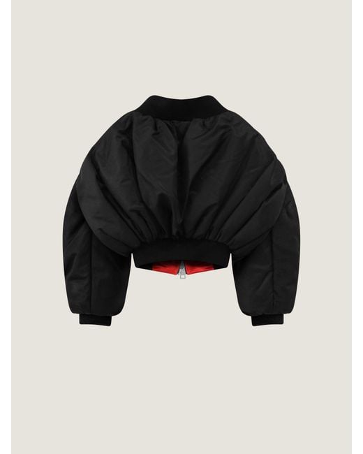 Givenchy Black Off-The-Shoulder Cropped Bomber