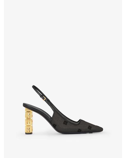 Givenchy White G Cube Slingbacks