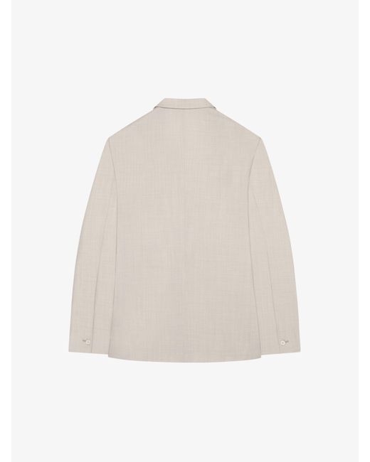 Giacca slim in lana con cuciture a vista di Givenchy in White da Uomo