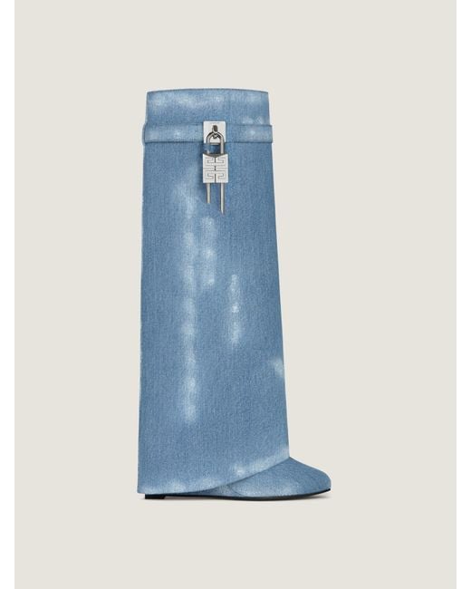 Givenchy Blue Shark Lock Boots