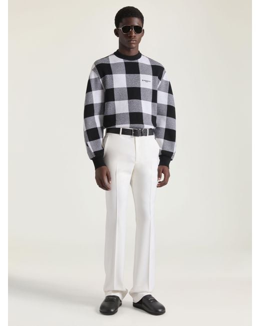 Givenchy Blue Checked Sweater for men