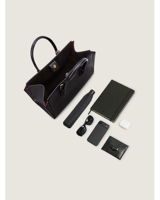 Givenchy Black Small Antigona Catchall Bag In Shiny Grained Leather