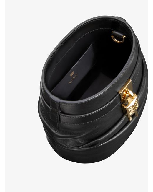 Givenchy Black Shark Lock Bucket Bag In Nappa Leather