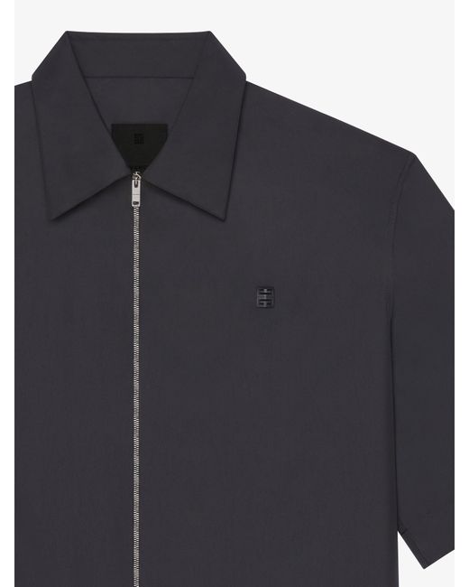 Givenchy Blue Zipped Shirt With 4g Detail for men