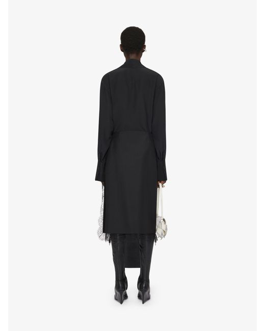 Gonna in lana e mohair con pizzo di Givenchy in Black