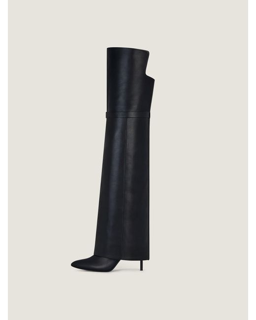 Stivali cuissard Shark Lock Stiletto in pelle di Givenchy in White