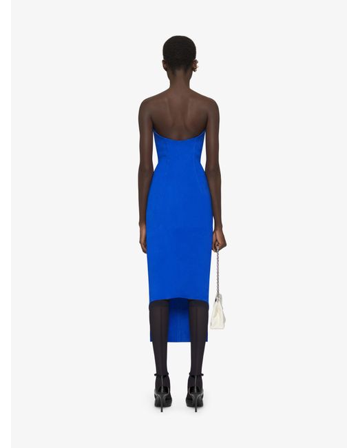 Abito bustier asimmetrico in pelle scamosciata di Givenchy in Blue