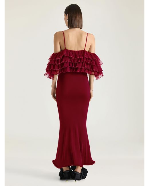 Givenchy Red Long Ruffled Dress
