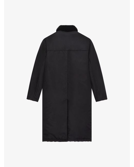 Givenchy Black Long Coat With Shearling Lining for men