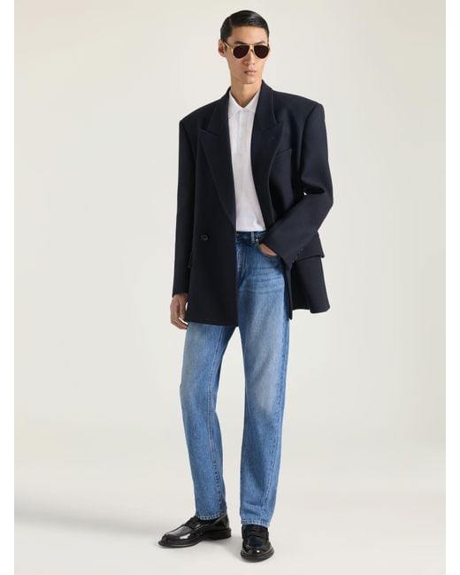 Givenchy Blue Couture Seam Straight Fit Shadow Washed Jeans for men