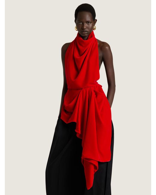 Givenchy Red Draped Top