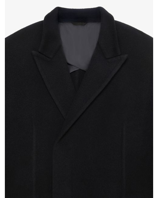 Manteau long en laine et cachemire double face Givenchy pour homme en coloris Black