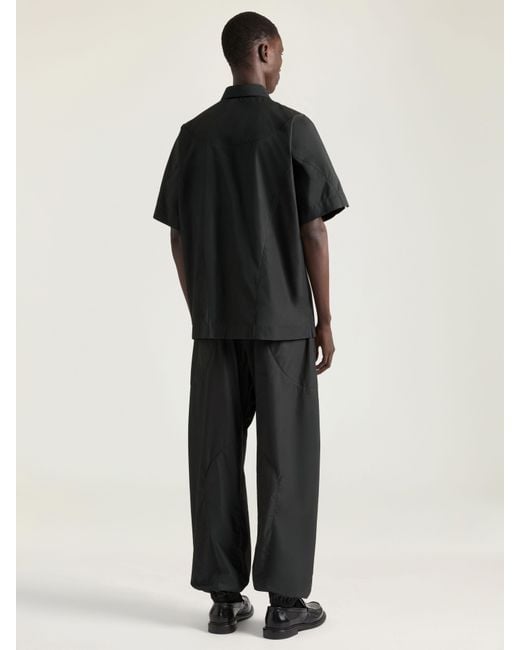 Givenchy Black Couture Seam Shirt With Mix Material Cut Outs for men