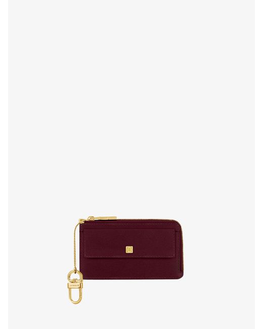 Givenchy Purple 4G Zipped Card Holder