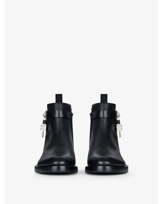 Givenchy Black Lock Ankle Boots for men