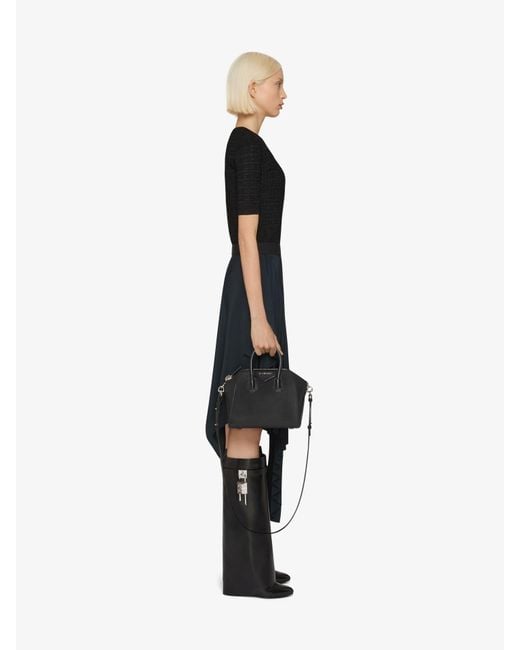 Givenchy Black Mini Antigona Bag In Grained Leather